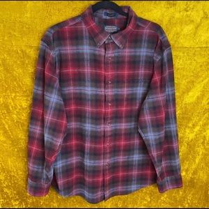 Pendleton Mason Red Cotton Plaid Flannel Size XL